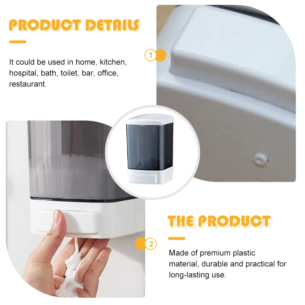 

Soap Dispenser Manual Foaming Plastic Non Drip Easy Refill Bathroom Kitchen Home Office Portable Liquid Container