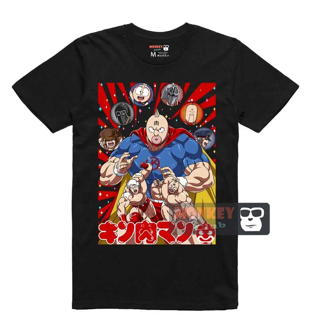 Kinnikuman Muscle Hero T-shirt – Wrestling Tights with Star Mask & Suplex Power Explosion Effects