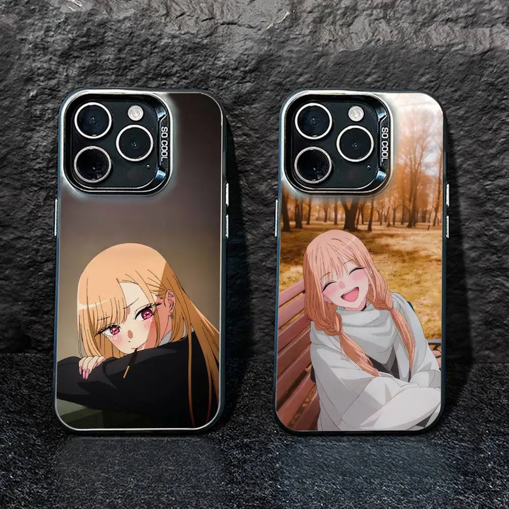 

J-Darling Marin Kitagawa Colorful Silver Phone Case For IPhone 16 17 15 14 12 13 Pro Max Black Color Shockproof Cover