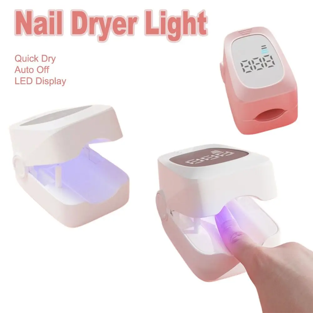 

Rechargeable Phototherapy Curing Lamp with Timer Quick Dry Mini UV LED Nail Lamp LED Display Auto Off Timing Nail Dryer Light