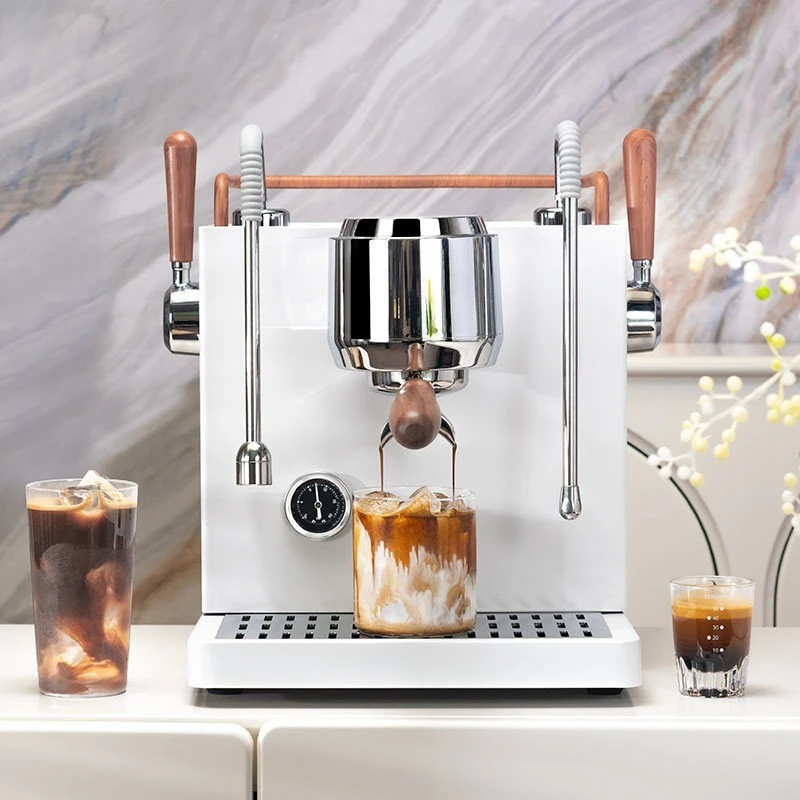 

Коммерческая розовая кофемашина для эспрессо для домашнего использования, полуавтоматическая с паровой палочкой для вспенивания молока для приготовления капучино, латте