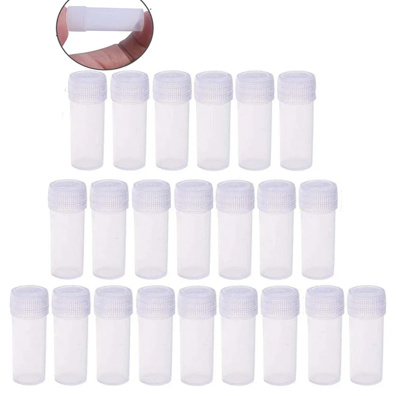 

500Pcs Mini Plastic Sample Bottles Clear Plastic Storage Vials Refillable Portable Travel Liquid Powder Medicine Pill Containers