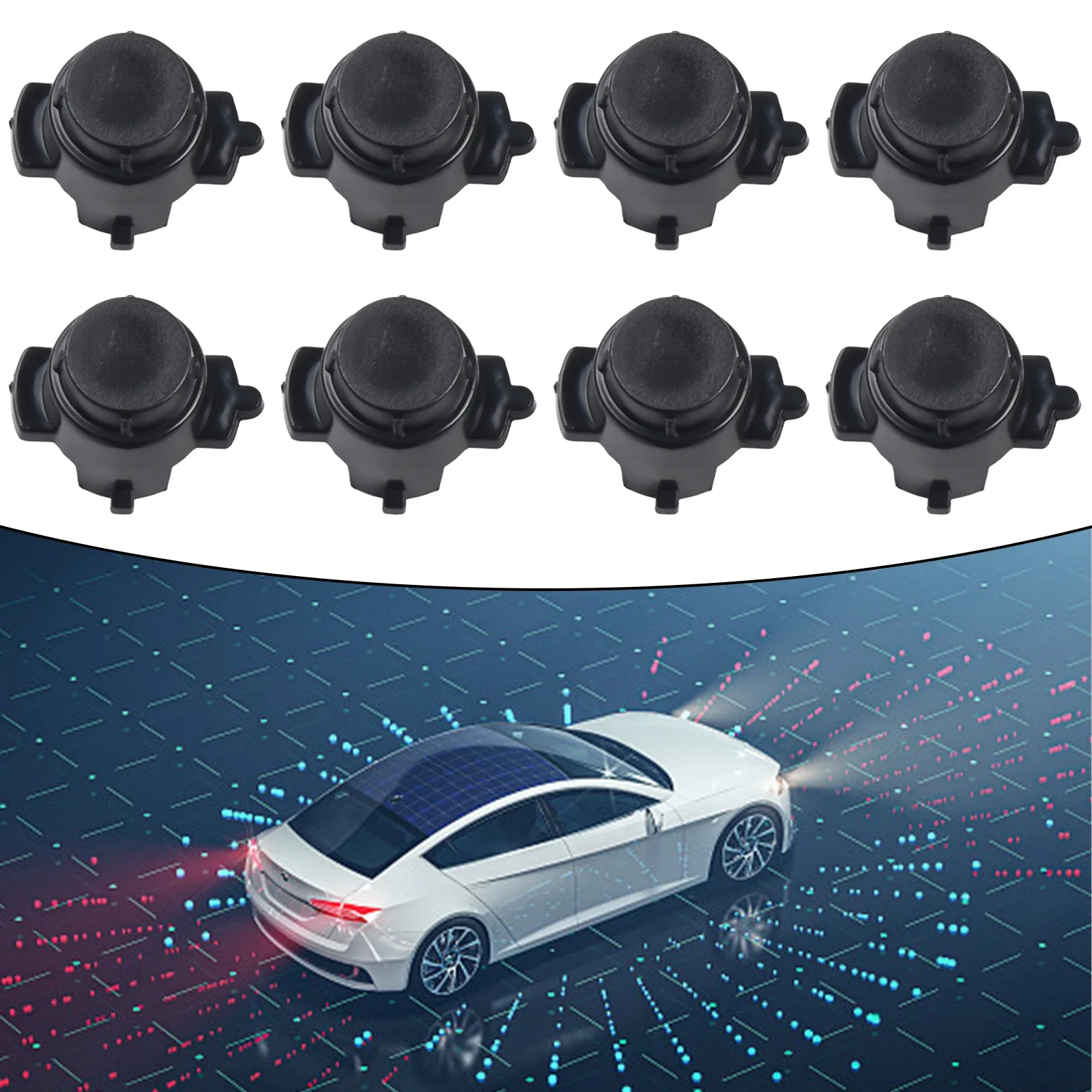 

8Pcs Front Parking Aid Sensor Cover 2058840074 For Mercedes For Benz C300 CLS450 E450 GLC63 GLS580 Direct Replacement Car Parts