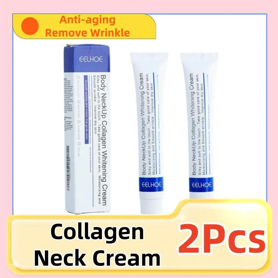 

2Pcs Collagen Neck Cream Eliminate Neck Wrinkle Lines Lifting Whitening Tighten Double Chin Anti-aging Neck Skin Care