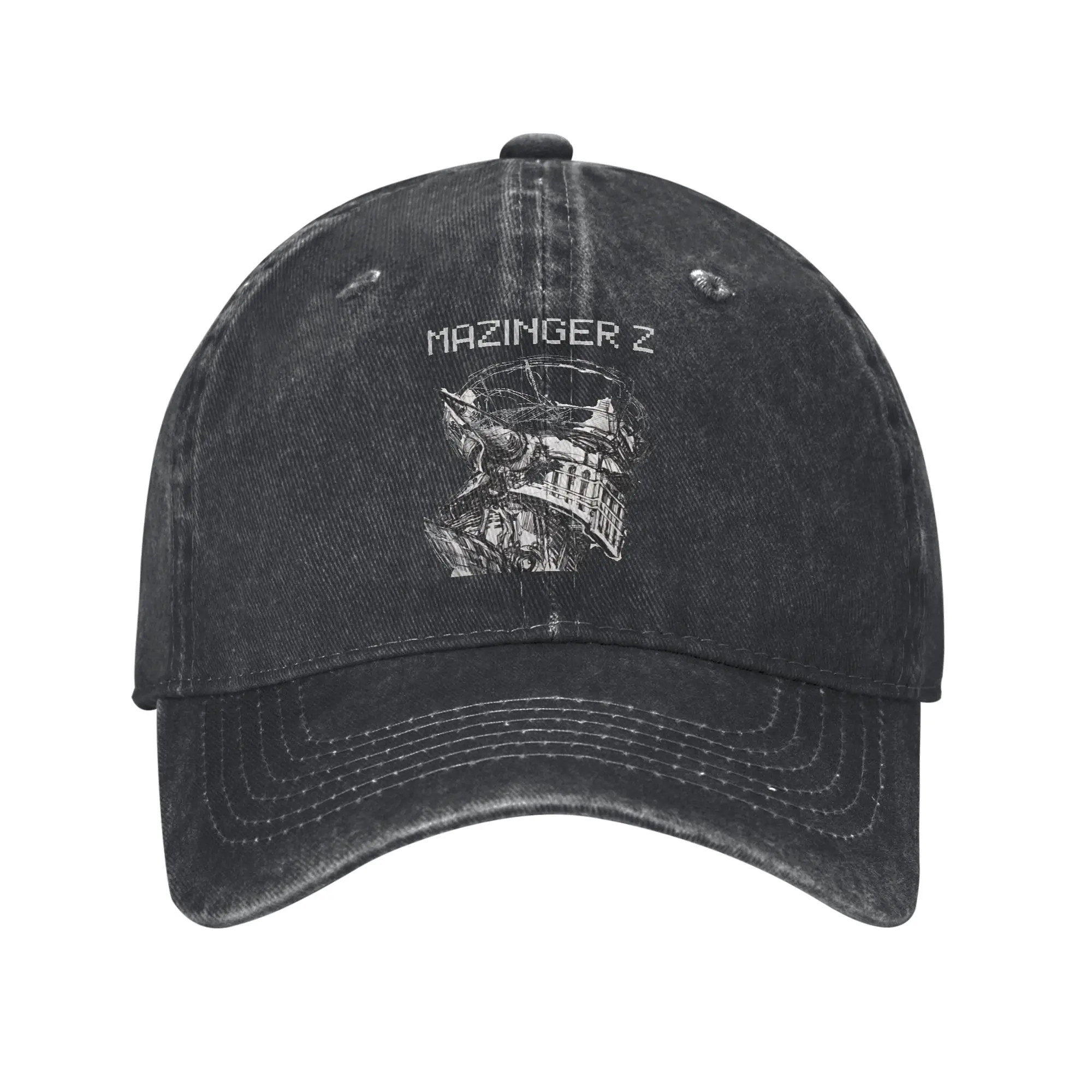 Mazinger Z Schwarz-weiße Baseballkappe für Herren, Hüte für Damen, Visierschutz, Snapback, Mazinger Z Caps