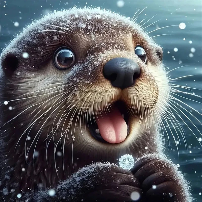 

Lovely Otter 5D Diamond Painting Full Diamond Art Embroidery Hotel Office Living Room Home Decor DIY Diamond Cross Stitch Kits