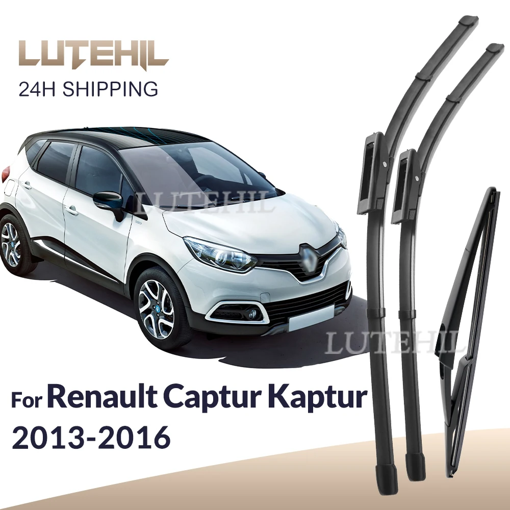 

LUTEHIL Wiper For Renault Captur Kaptur 2013-2016 2014 2015 Wiper Front & Rear Blades Windshield Windscreen Window 24"+16"+11"
