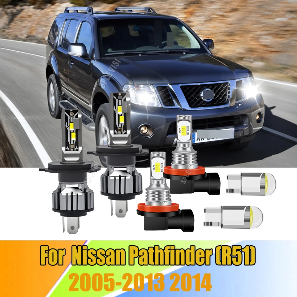 H4 H11 LED Headlight Fog Light 300% More Visibility For Nissan Pathfinder (R51) 2005 2006 2007 2008 2009 2010 2011 2012-2014