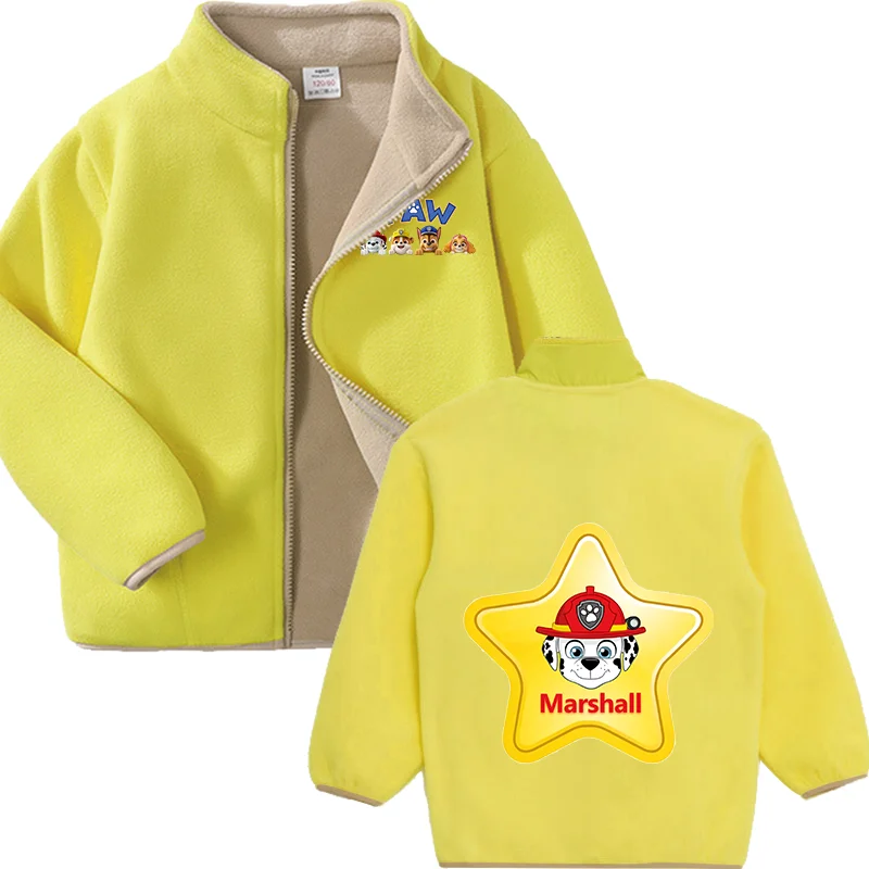 Paw Patrol Warm Fleece Jacket Chase Skye Outerwear Spring Autumn Winter Kids Solid Boy Girl Soft Polar Fleece Thick Zipper Coats image 6