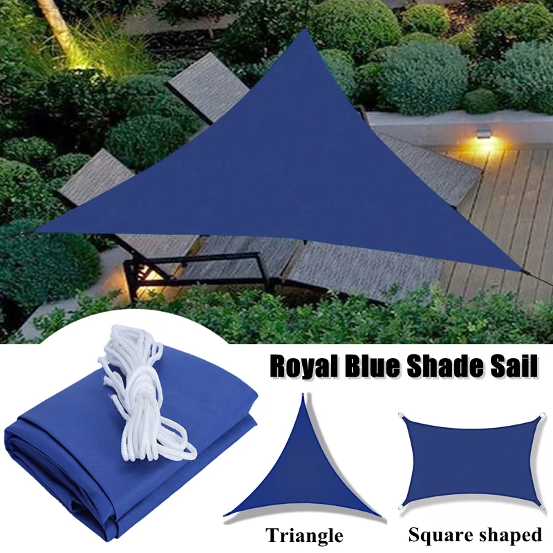 Blue Sunshade Sail Garden Parasol Sail Car Shelter Rainproof Sunshade Cloth Waterproof Outdoor Awning Swimming Pool Shade Cover