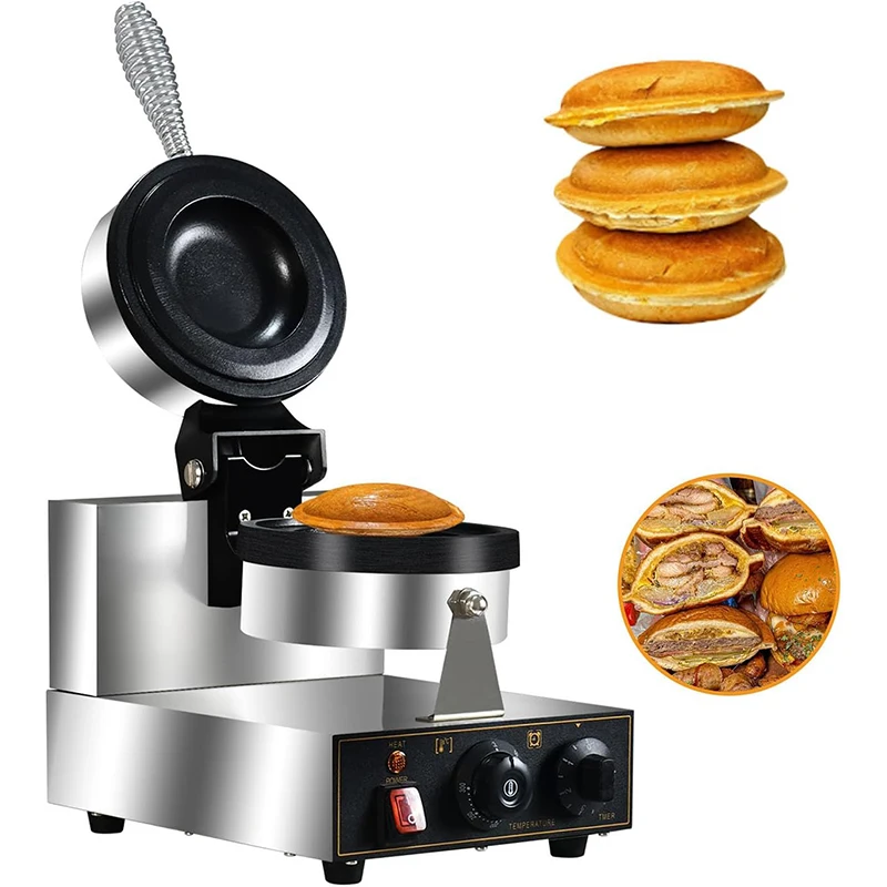 Commercial Adjustable Setting Burger Grill Non-Stick Cast Iron Plates Temperature Control Electric Panini Press Waffle Maker