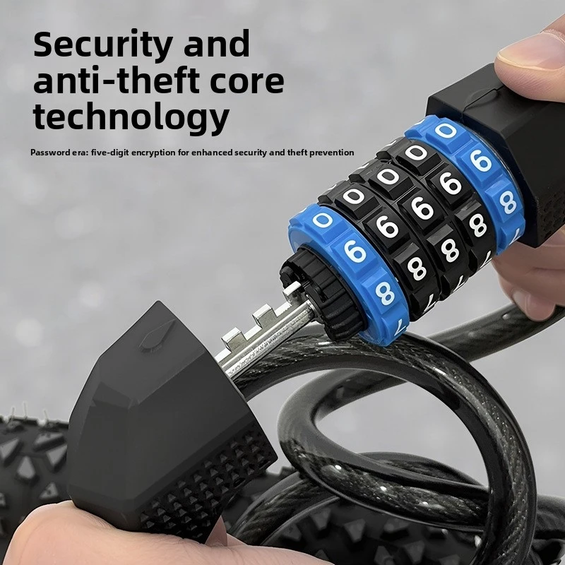 

Bicycle Anti-Theft 5-Digit Combination Lock, Portable for Mountain Bikes