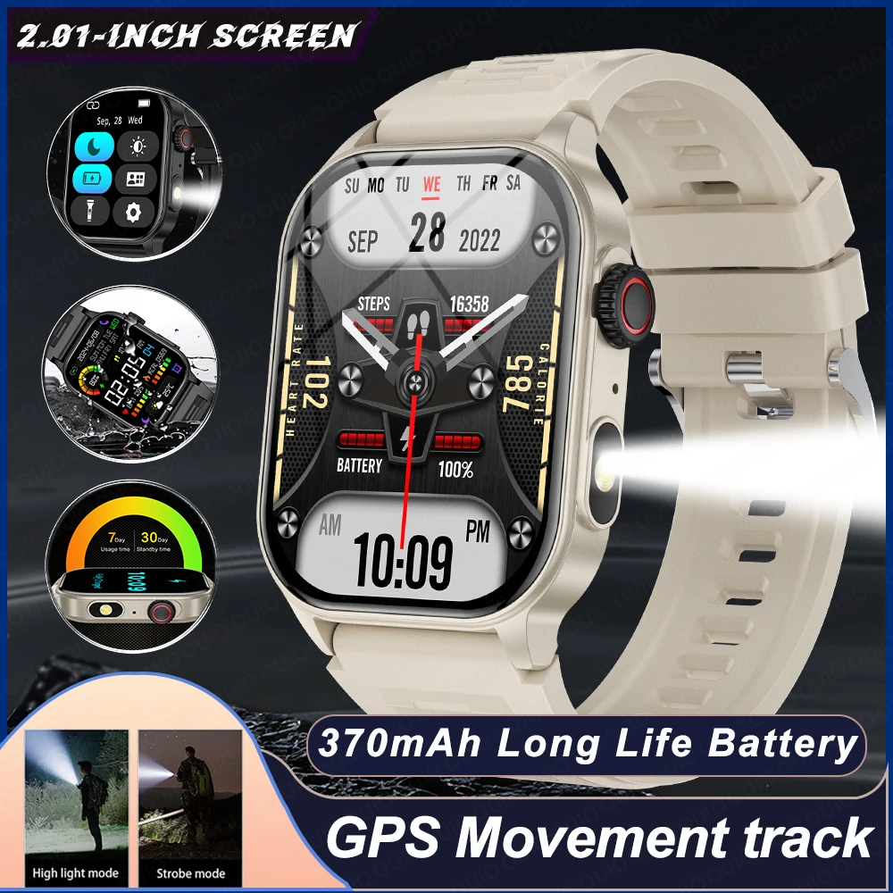 

For Huawei Xiaomi 2.01 Inch Screen Smart Watch Mens Bluetooth Call 370 MAh Sport Waterproof Heartrate Blood Oxygen SmartWatch