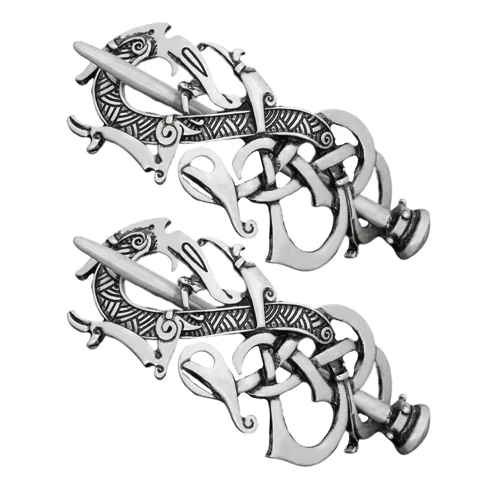 

2Pcs Premium Viking Hair Clip Set for Women Decorative Hairpin Vintage Metal Hair Accessories Party Celebration Cosplay Styling