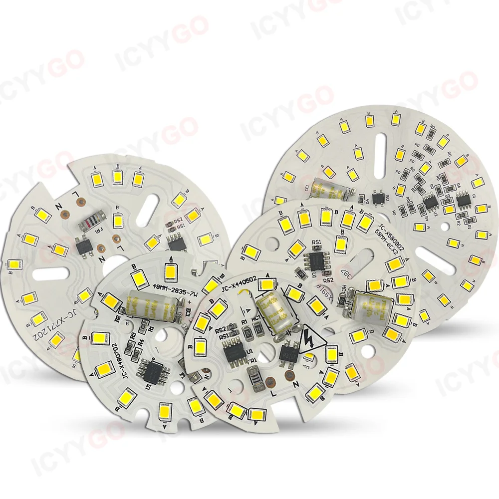 Imagem -06 - Chip de Led 220v sem Driver 5w 7w 9w 15w 18w 24w Lâmpada 2835smd Contas Redondas Dob Ac220v Iluminação de Chip de Lâmpada 30006000k Duas Cores