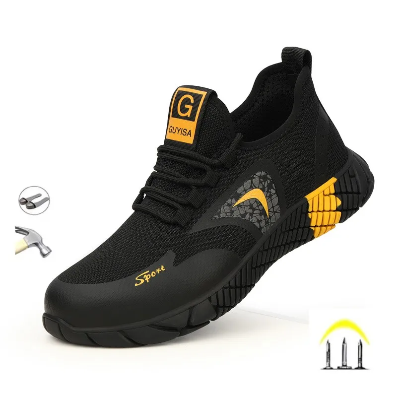 

New Men's Comfortable Labor Protection Shoes Anti Impact And Piercing Steel Head Anti Slip Safety Work Sneakers