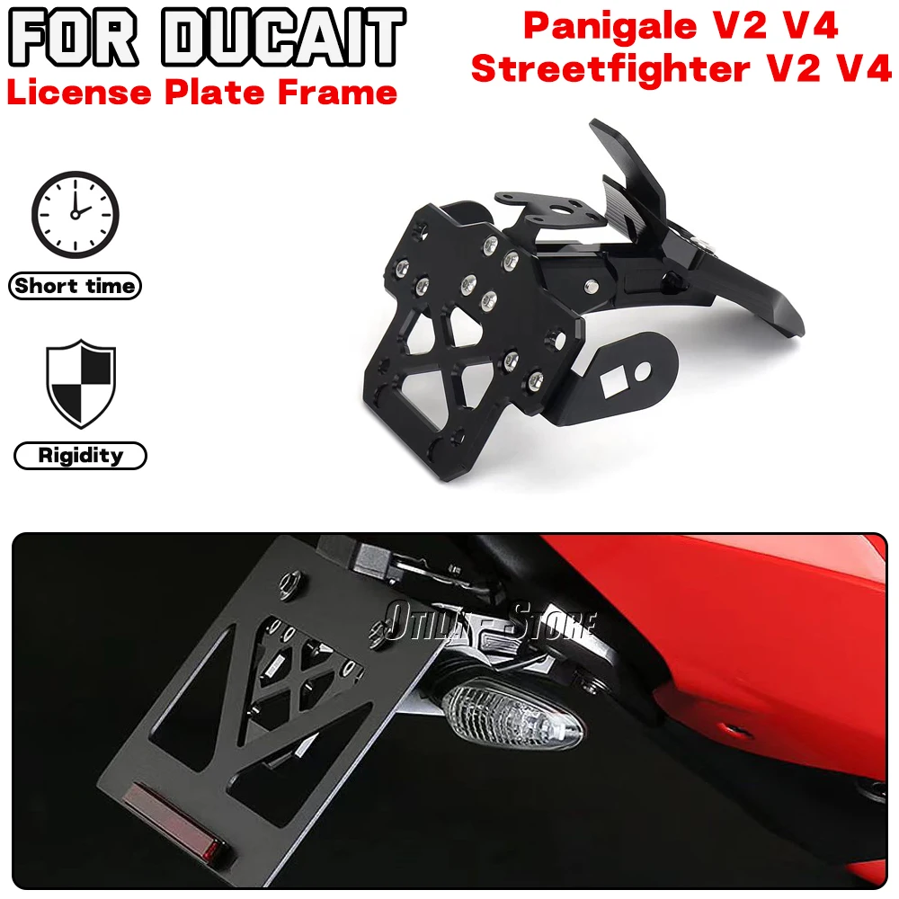 

For DUCATI Panigale V2 V4 Streetfighter V2 V4 Motorcycle accessories Rear Tail License Plate Holder Bracket Black