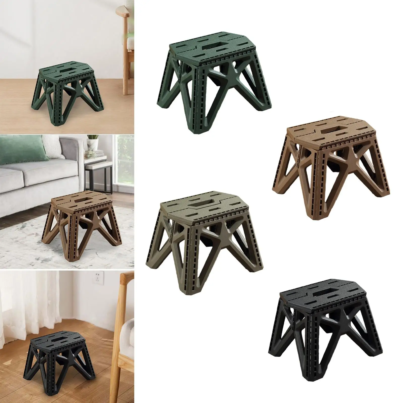 Camping Folding Stool Camping Chair Furniture Portable Outside Compact Camp Stool Outdoor Foldable Stool for Patio BBQ Travel