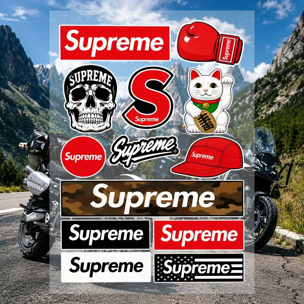 A-S-su-p-R-r-eme  Character Stickers Set Waterproof Vinyl Decals For Laptop Phone Case Water Bottle Helmet Skateboard Notebook image 2