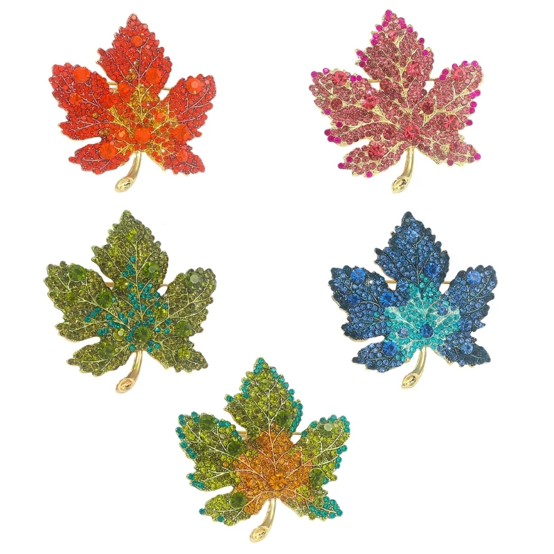 

Elegant Crystal Maple Leaf Brooches for Women Fashionable and Tempting Jewelry Brooch Pin Luxury Accessory Gift for Girl