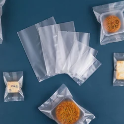 100Pcs Thicker Machine Seal Bags Clear Frosted Food Biscuit DIY Baking Cake Bag