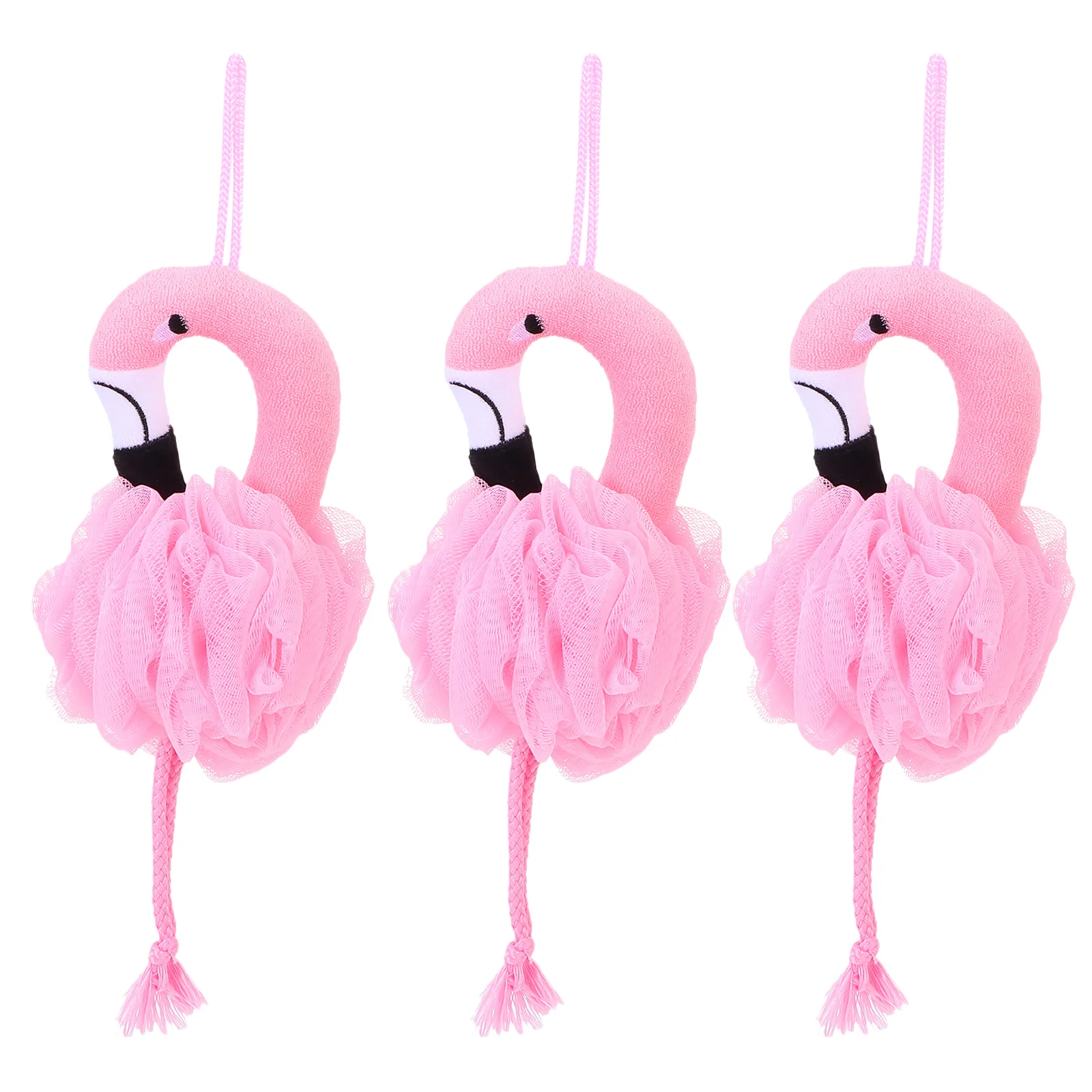 

3 PCS Loofah Bath Sponge Flamingo Ball Sponges Shower Body Pink Pe Bubble Balls Baby Tub