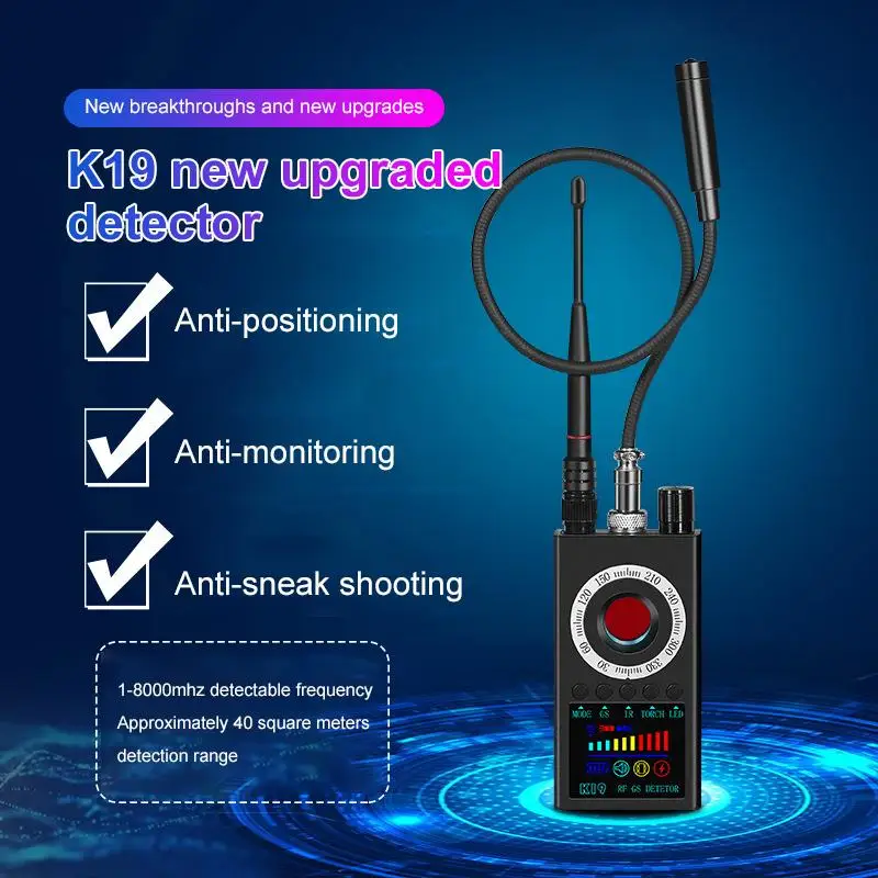 New Eavesdropping Hidden Camera Detector K19 RF Wireless Gsm Sound Signal Wiretapping GPS Tracker Spy Cam Detector Bug Finder view 2