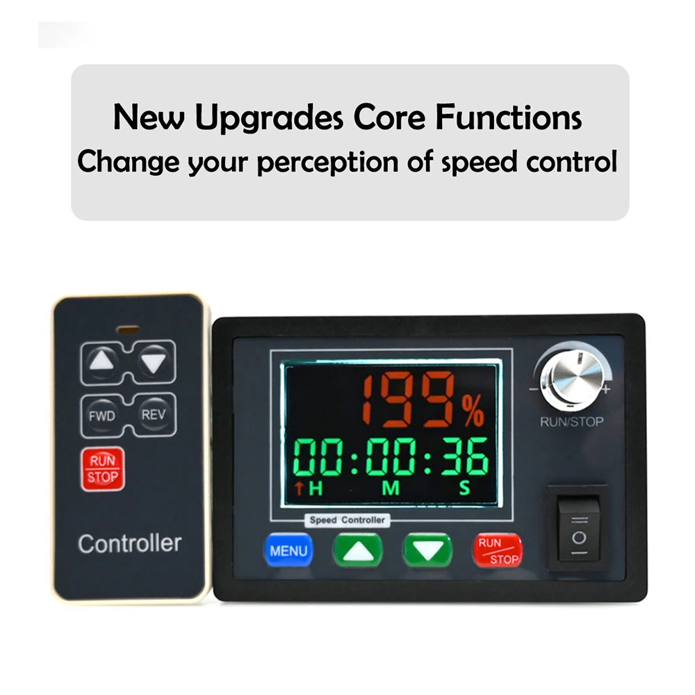 PWM Speed Controller DC10-55V 40A LCD Intelligent Digital Display Dual Speed Tachometer Adjustable Wireless Remote Control Motor