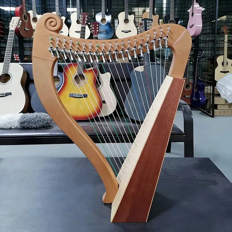 Arpa de madera de 19 cuerdas, arpas profesionales para adultos, lira pequeña portátil para niños, arpa para principiantes, instrumentos de cuerda