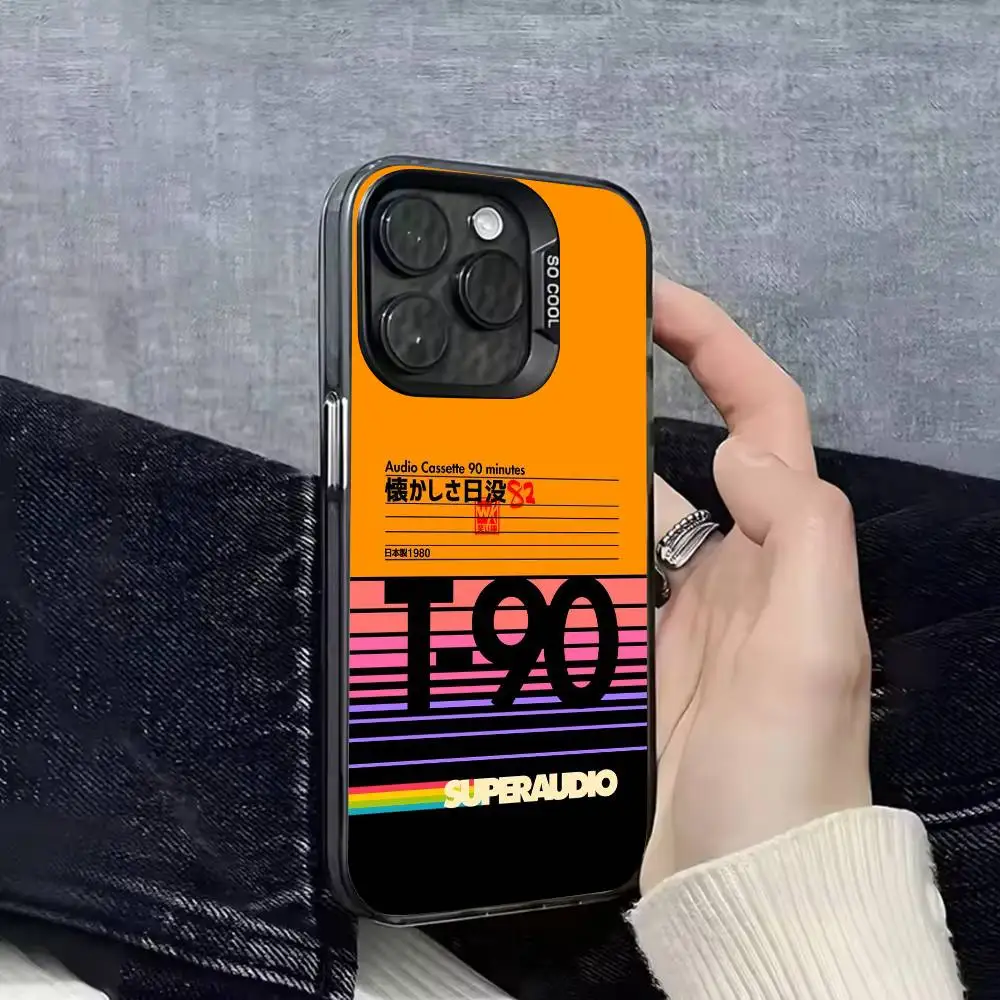 حافظة هاتف كاسيت بشريط فيديو VHS ريترو لهواتف iPhone 17,16,15,14,13,12,Pro,Max,Plus,E,SE4,Air,Mini Black IMD Box