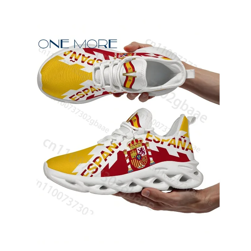 Spain Espana Themed Heraldic Graphic Print Blade Sole Sneakers Men Women Comfortable Sports Jogging Walking Shoes Size 35-46