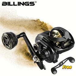 BILLINGS SW Series,6.4:1 Gear Ratio,Carbon Fiber Shell,35LB Max Drag,Metal Baitcasting Reel,For Freshwater Saltwater