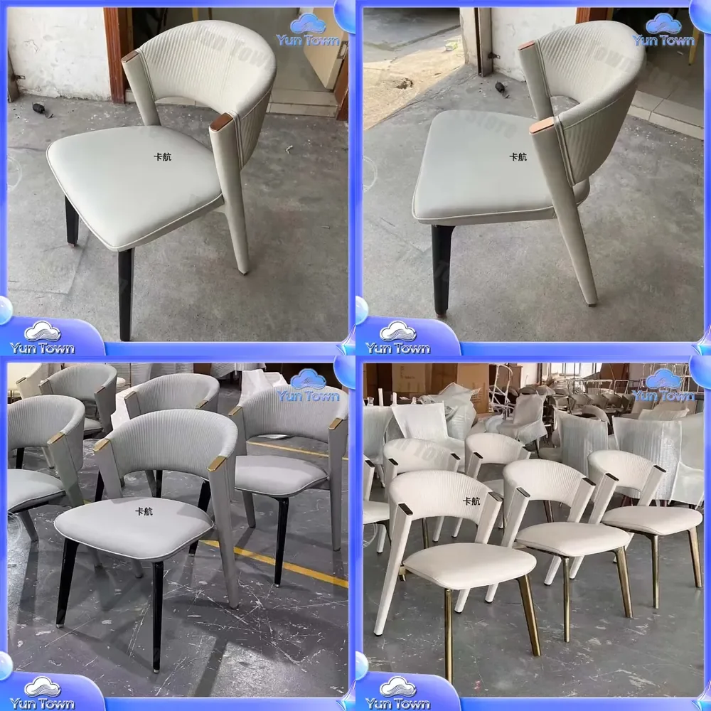 Designer Italian Light Luxury Armrest Dining Chair for Villa Club Model Room Hotel Restaurant Cafe