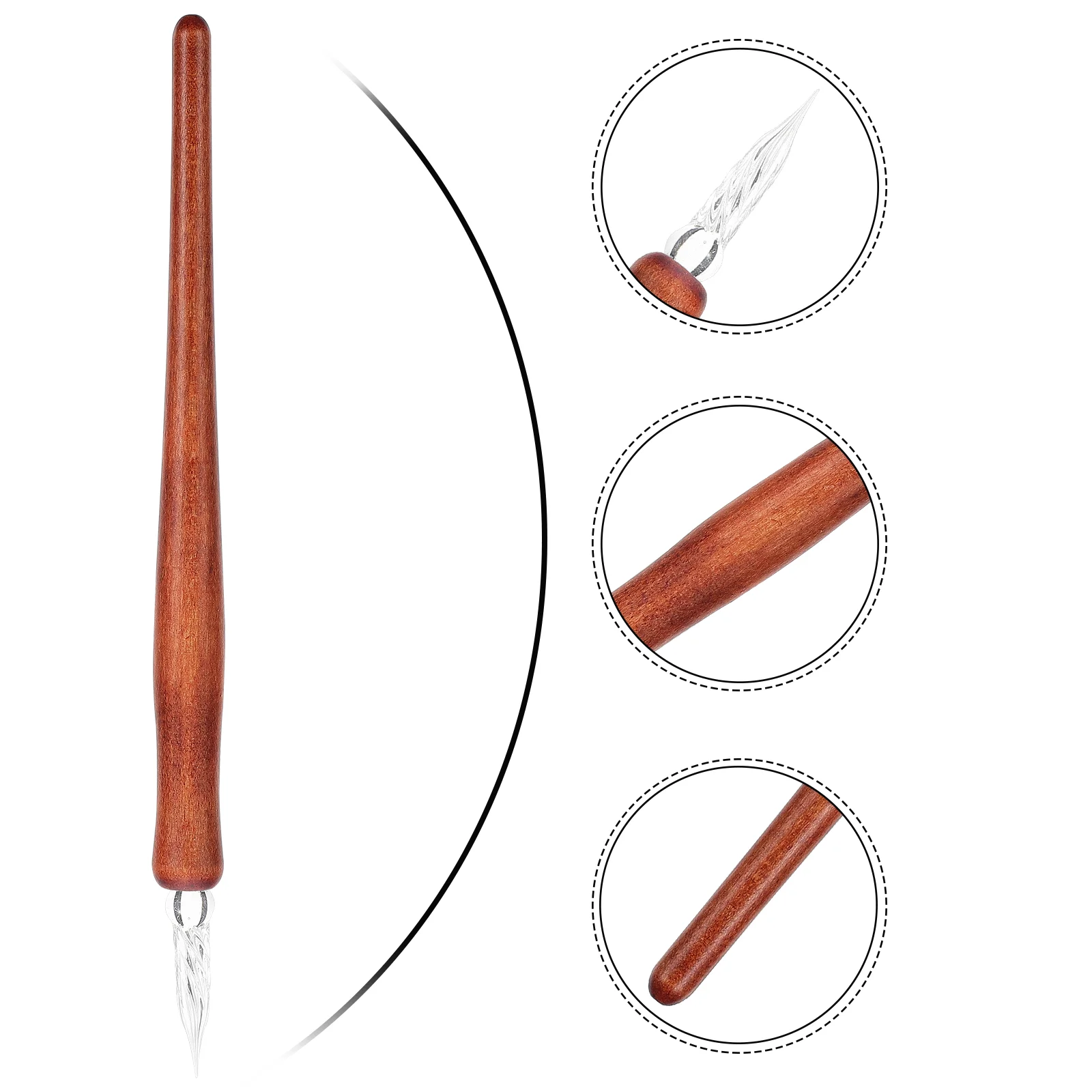 Calligraphy Pens Dip Dipping Signature Wooden Heart-shaped Dipped Present Coffee