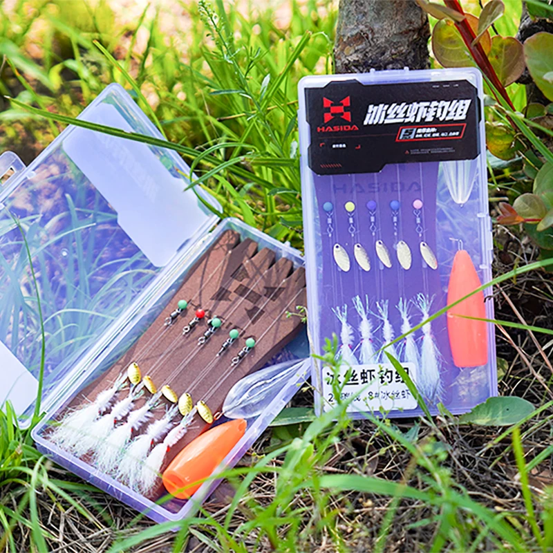 

Набор рыболовных крючков HISTAR Ice Shrimp Fly Hook Kit, светящийся в темноте, с двумя усилителями, узор «рыбья чешуя», 360 ° Крючок для рыболовных приманок с УФ-обработкой Spin