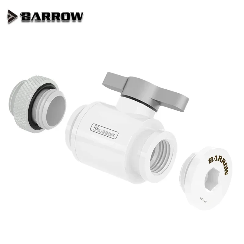 Barrow Water Valve Switch Kit Switch+Plug+Male To Male Fitting Double Inner G1/4 Thread Water Cooler Connector TLQFS-V1