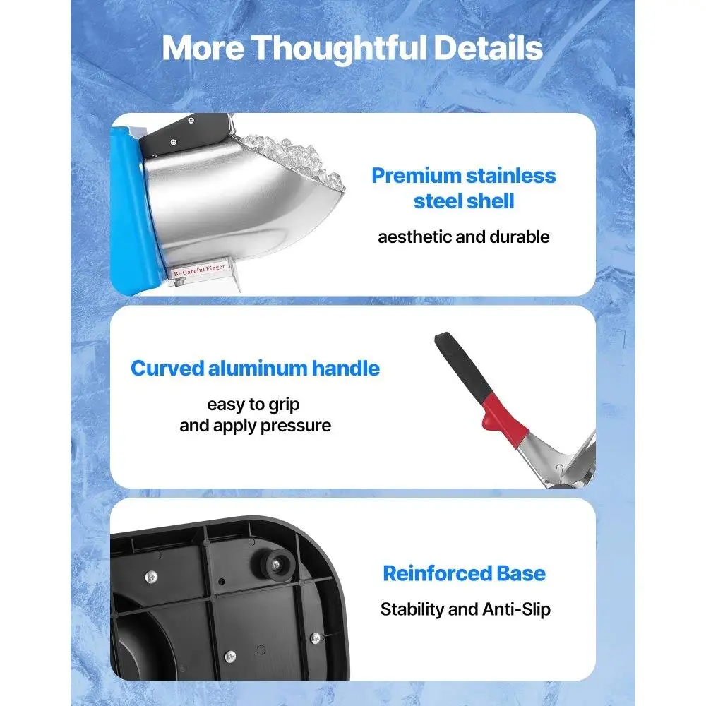 전기 얼음 면도기 시간당 220LBS 스노우 콘 메이커 상업 등급 얼음 분쇄기 블루 컬러