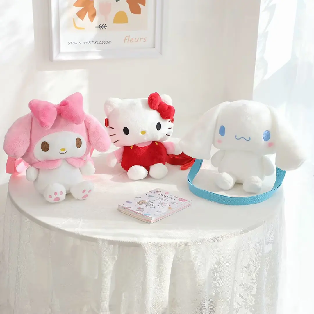 KT-muñecos de peluche de gato, melodía, perro con orejas grandes, monedero cruzado Diagonal, regalos de cumpleaños para niños