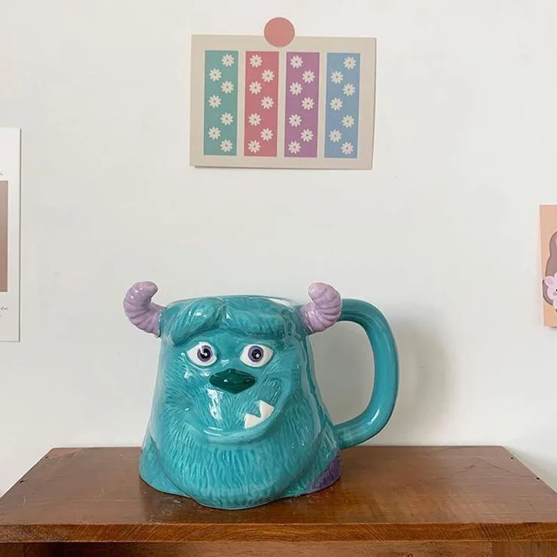 Disney Monsters Sulley Mike Ceramics Action Figure Dolls Sulley Mike Drinking Cup Mugs Coffee Cup Kids Gifts