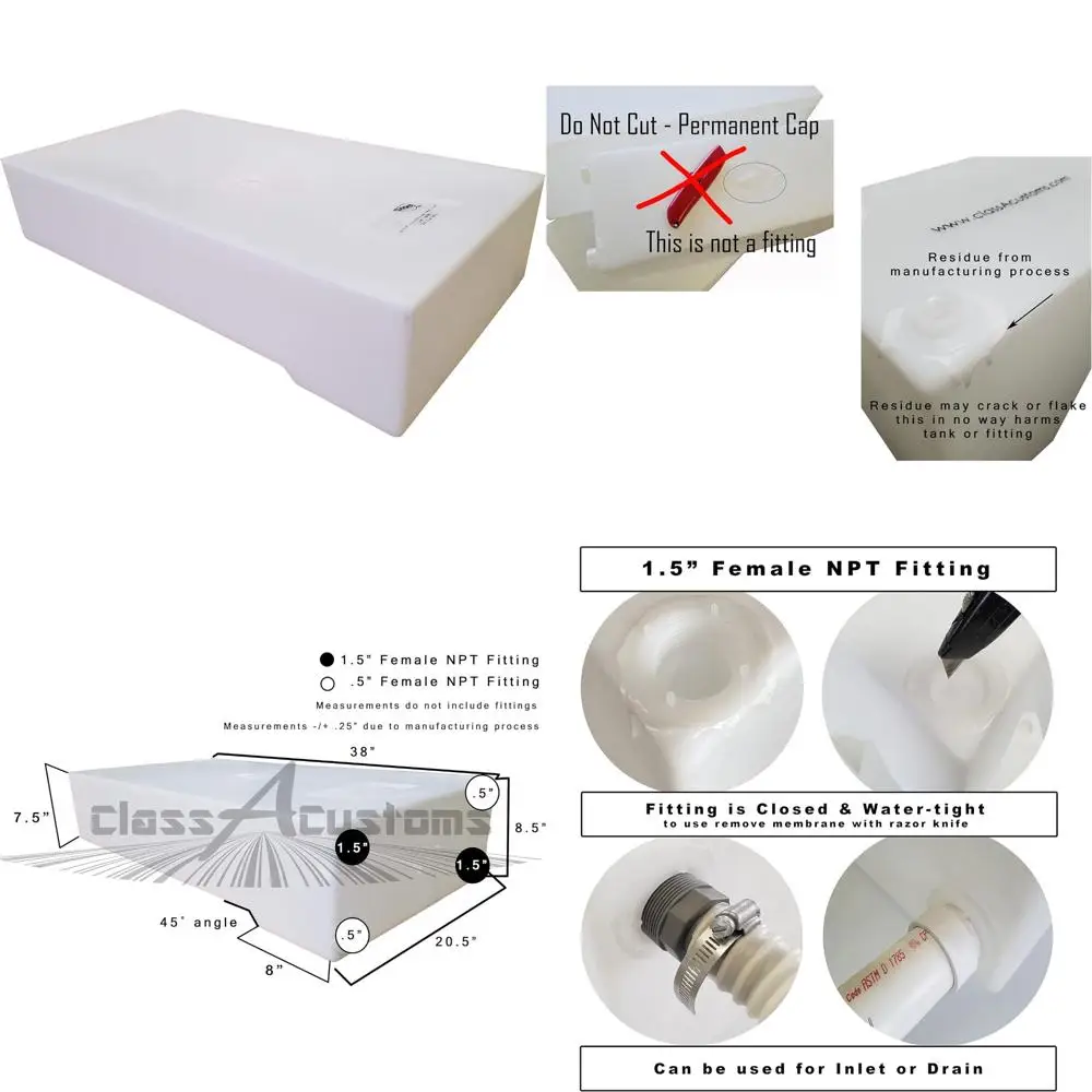 Serbatoio di sostegno dell'acqua dolce e grigia per camper da 25 galloni - Concessione sotto il supporto stile UM-2500