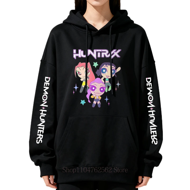 Kpop Demon Hunter Casual moda dibujos animados Animal estampado Sudadera con capucha mujeres Otoño Invierno polar manga larga Tops pulóver sudaderas