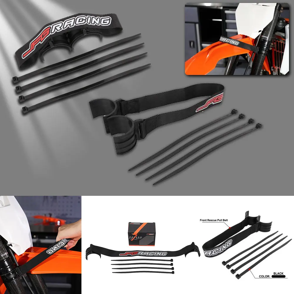 Motorcycle Universal Front Protective Rescue Pulling Belts Ropes Holding Straps Kit Fork Tube For KTM HONDA SUZUKI HARLEY E-Bike