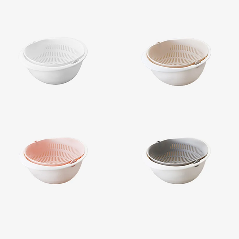 

Double Layer Draining Basket For Kitchen Fruit Vegetable Washing Storage Rack Rotating Drain Organizer Sink Tool