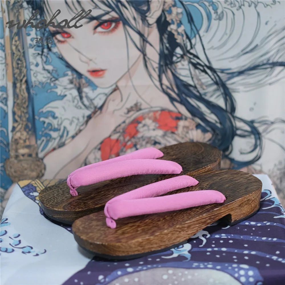 Japanese Wooden Clogs Slippers Women Flip Flops Japanese Style Slippers Cos Kimono Sandals Flip Flops Women's Soft Soled Cosplay