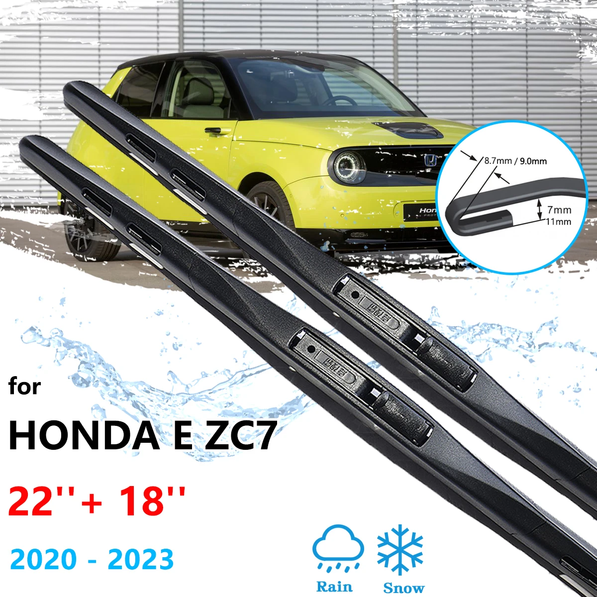 For Honda E ZC7 2020 2021 2022 2023 Front Wiper Blades Brushes Rubber Window Windscreen Windshield Cleaning U J Hook Accessories