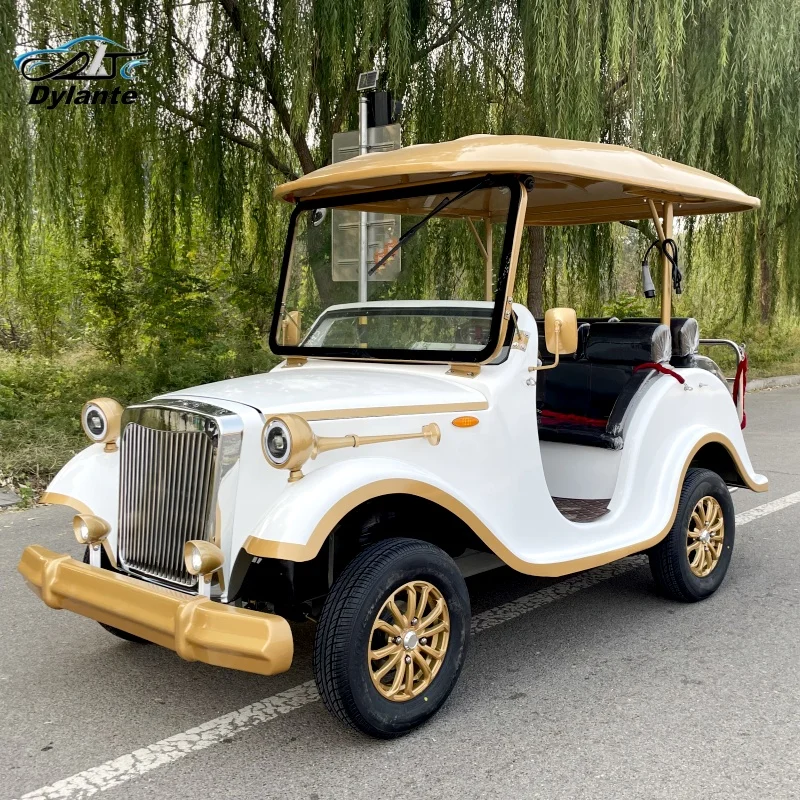 2025 Hot Sale 5 Seater Electric Golf Car Shuttle Bus Classic Wedding Car Retro Vintage Car Tourist Sightseeing Car