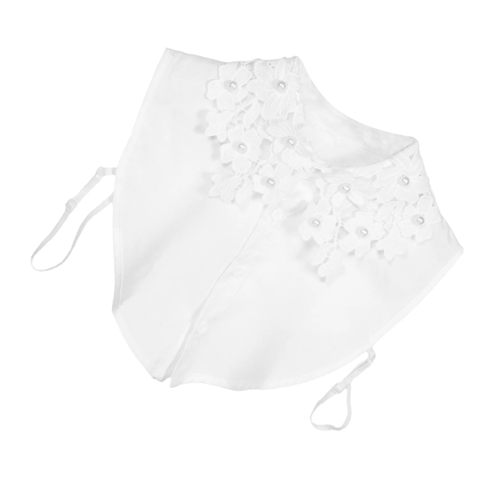 

Hollowout Lace Flower Embroidery False Collar Detachable Half Shirt Blouse Women Casual Daily Wear Detachable Flower Shirt