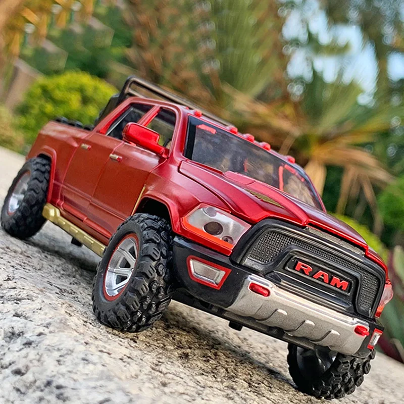 1:32 Scale Diecast Dodge Ram TRX Pickup Metal Car Model Vehicle For Boys Child Kids Toys Hobbies Collection