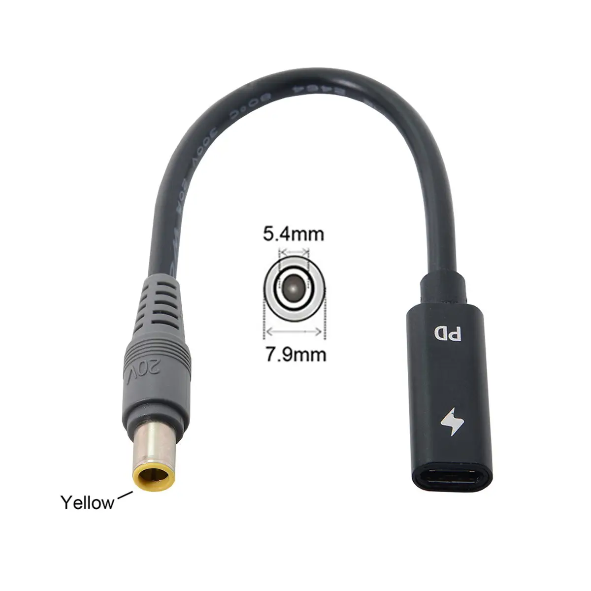 Type-C USB-C Female DC Power Charge Cable for Surface Pro3 Pro4 Pro5 Pro6 Book Pro HP Lenovo ThinkPad X1 Carbon Laptop