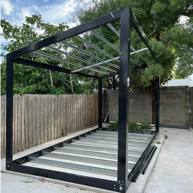 Casa pequeña modular desmontable prefabricada de 20 pies, hogar, abuela, marco plano, paquete plano, techo de habilidad, contenedor de 6m x 3m, kits de marco de acero